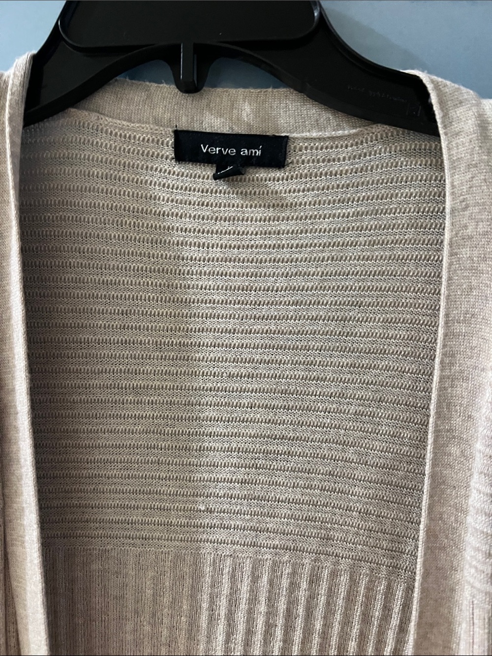 Vero Moda Beige Ribbed Open-Front Cardigan - Picture 2 of 3